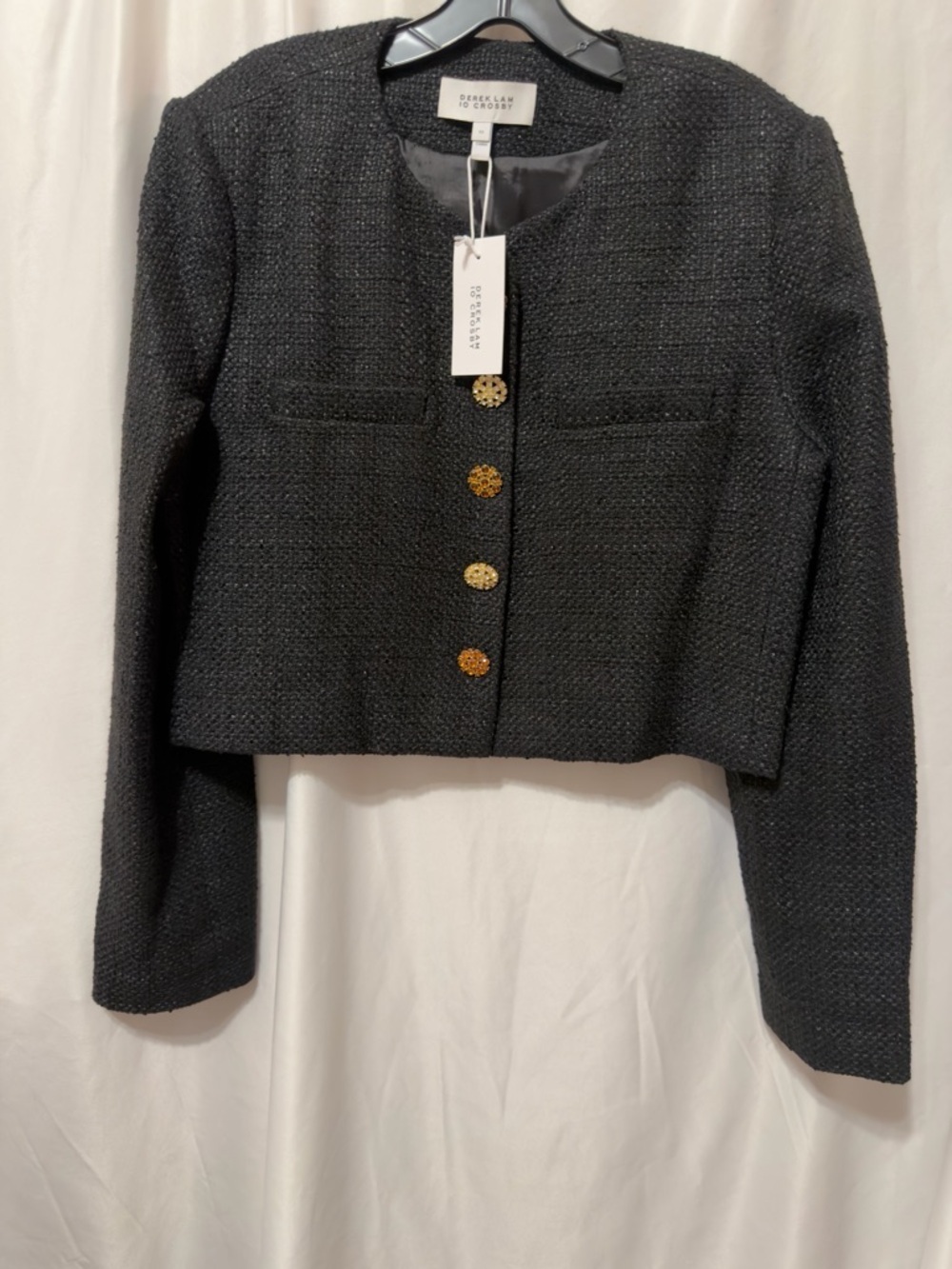 NWT Derek Lam 10 Crosby JULIETTE TWEED JACKET, BLACK-currently sold at Nor - Picture 7 of 16